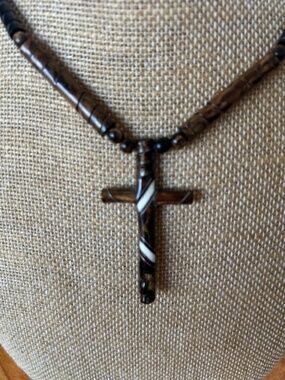 Dark Wood cross pendant